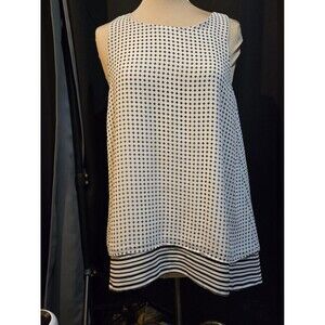 Max Studio Top Womens White Tank Blouse Shirt, Medium